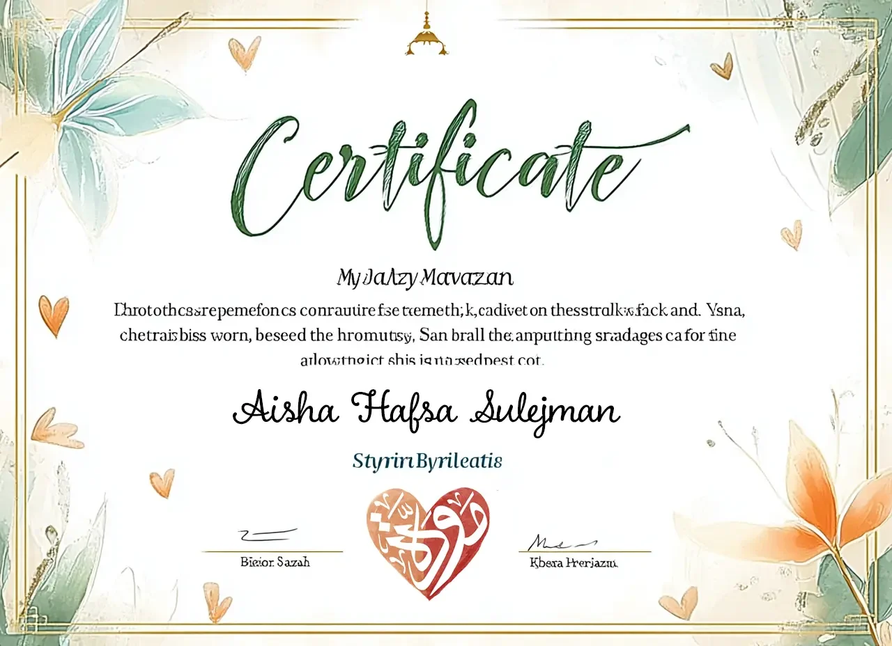 Islamic certificate for children